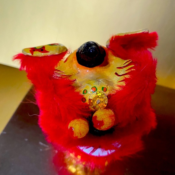 CHINESE DANCING LION DRUM NEW YEAR FESTIVAL FOO DOG STATUE BOBBLE STATUE 6” - Picture 10 of 12